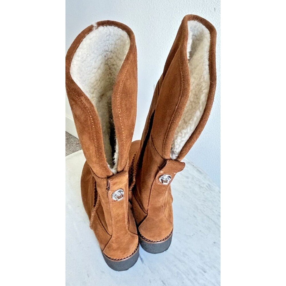 COACH Turnlock Faux Shearling Boot Women’s Suede Winter - Picture 3 of 6